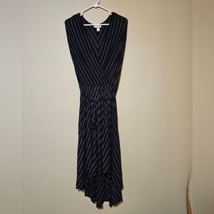Pure Energy Women’s Plus V-Neck Sleeveless Hi-Low Lined Dress Size 1X Striped